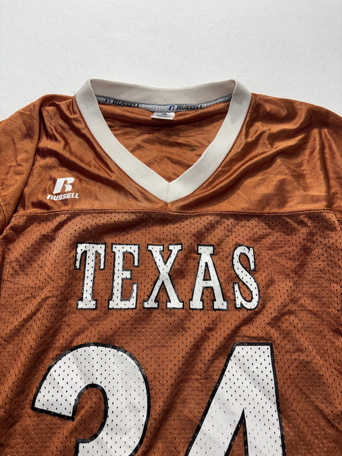 Texas Longhorns Jersey Mens 2XL Orange NCAA Football Russell Athletic Team Issue