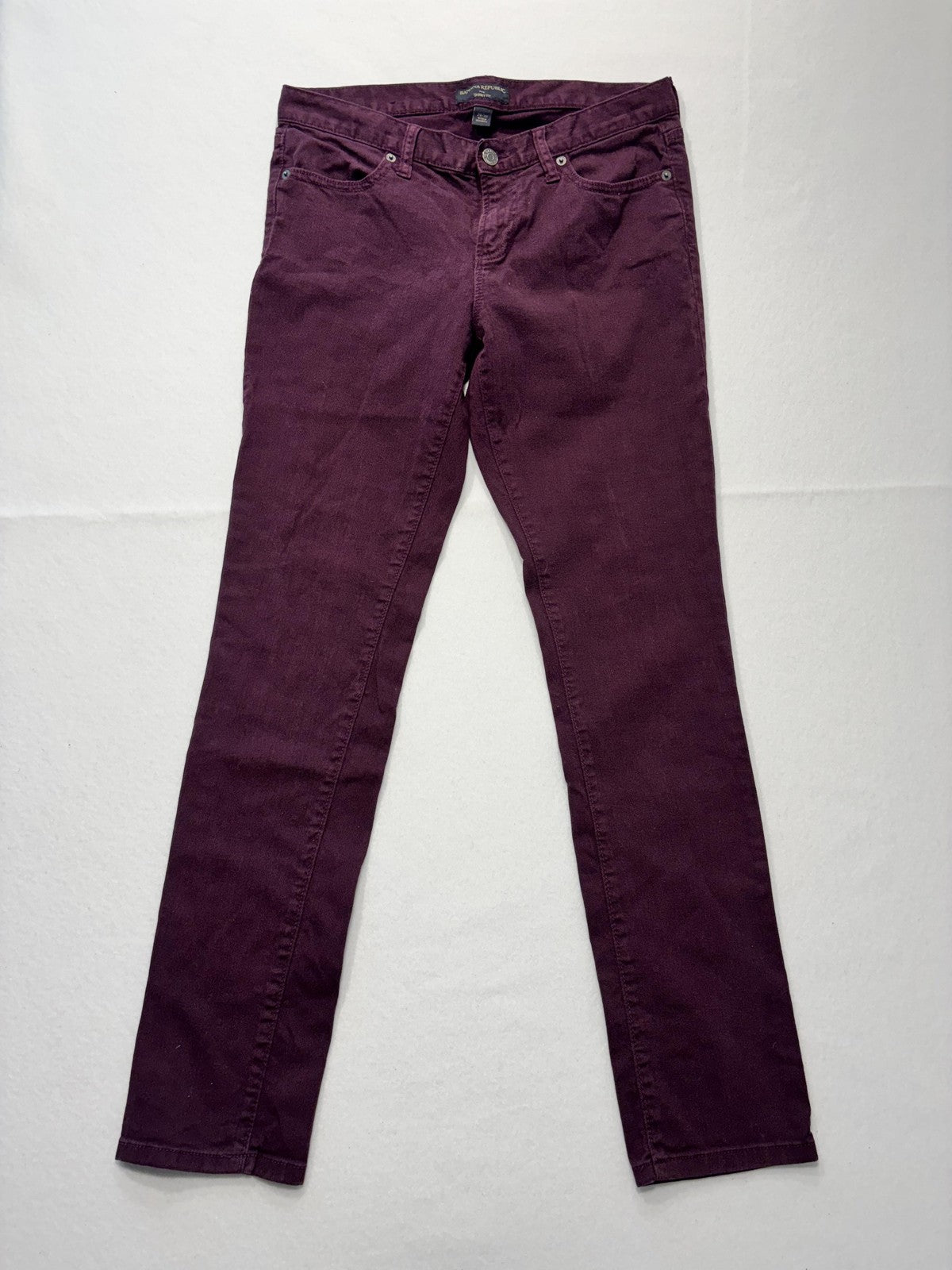 Banana Republic Skinny Jeans Womens 6 Purple Dark Wash Mid Rise Stretch 29x30