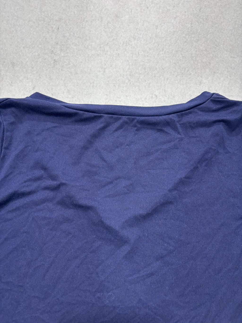 Blue V Neck Short Sleeve Stretch Tee Basic Casual Shirt Womens Medium C187VOV65