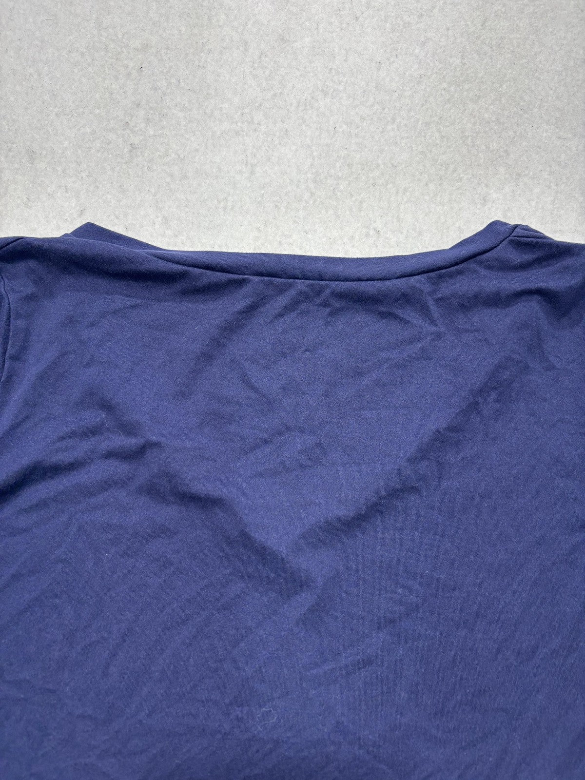 Blue V Neck Short Sleeve Stretch Tee Basic Casual Shirt Womens Medium C187VOV65