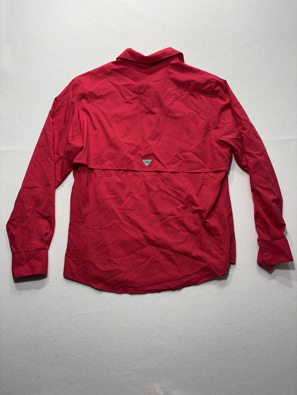Columbia PFG Shirt Mens Large Red Long Sleeve Fishing Button Up Vented