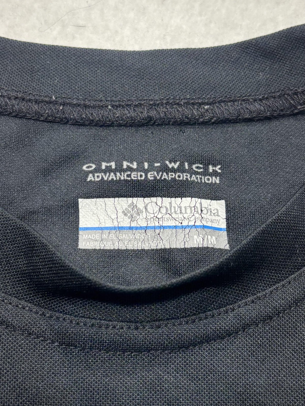 Columbia Omni-Wick Shirt Mens Medium Black Short Sleeve Tee Lightweight Active