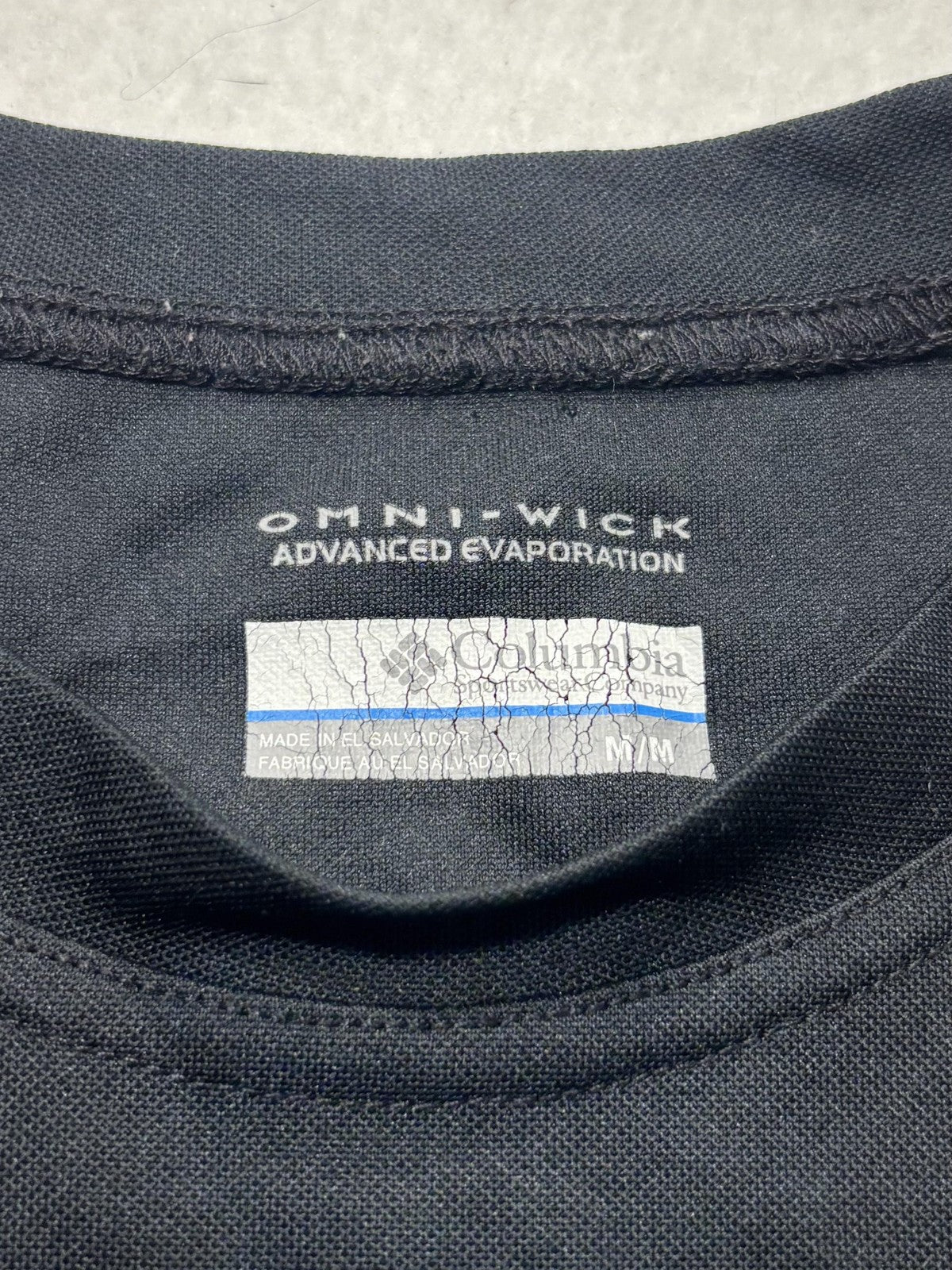 Columbia Omni-Wick Shirt Mens Medium Black Short Sleeve Tee Lightweight Active