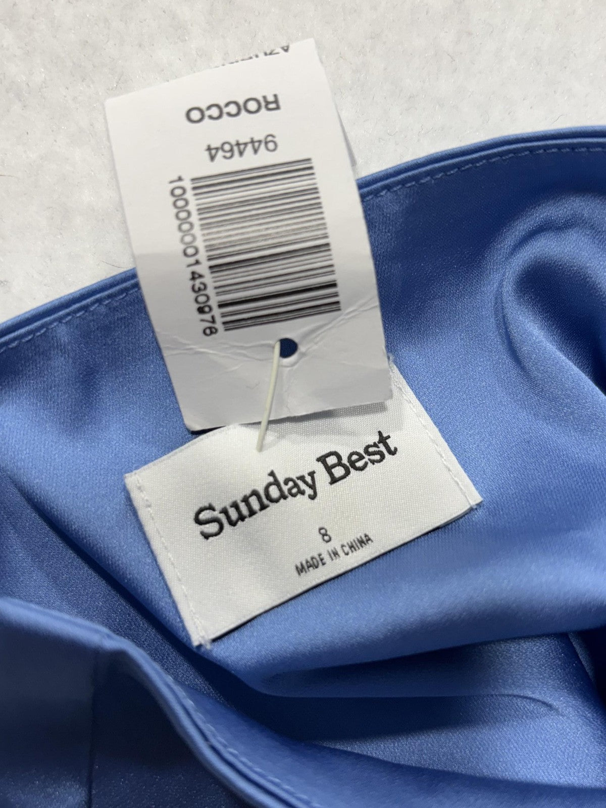 Sunday Best Skirt Womens 8 Blue Satin Mini Rocco Zip Back Aritzia Party Cocktail