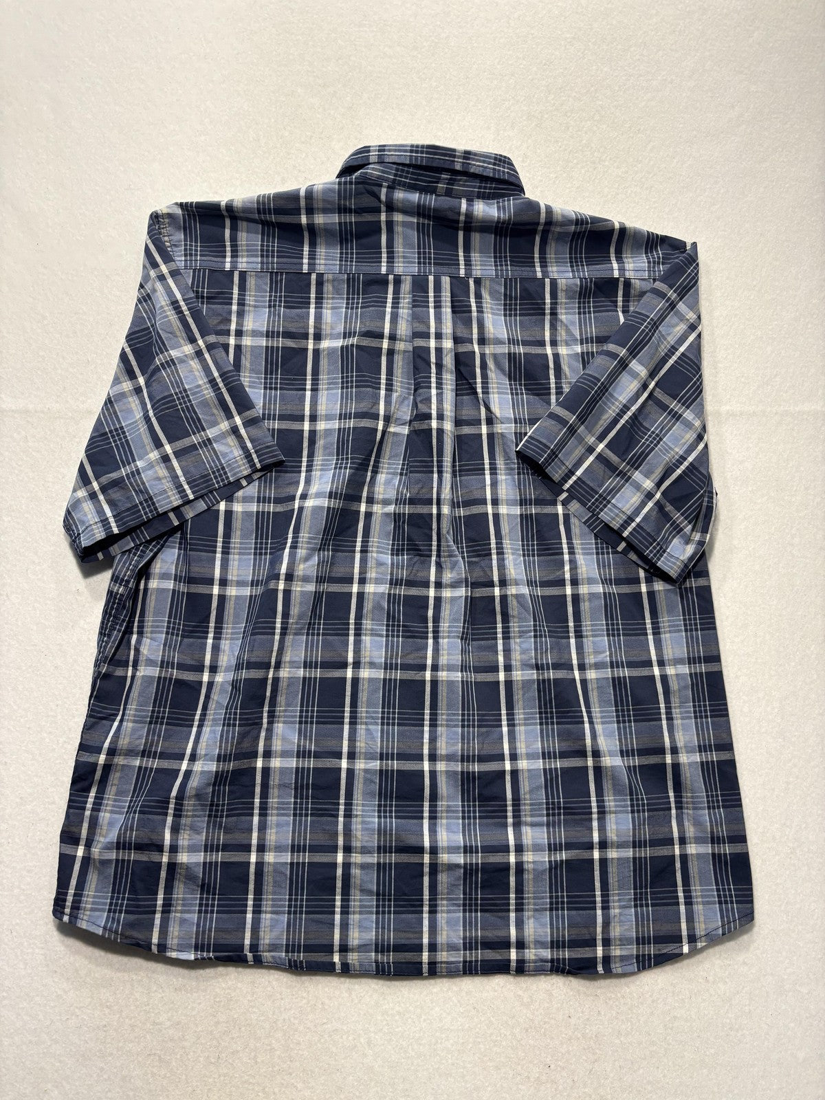 Dickies Shirt Mens XL Blue Plaid Short Sleeve Button Up Relaxed Fit Casual