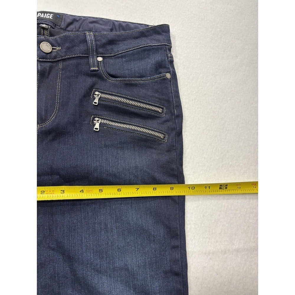 Paige Edgemont Jeans Womens 31 Blue Dark Wash Mid Rise Ultra Skinny 31x29.5 Zips