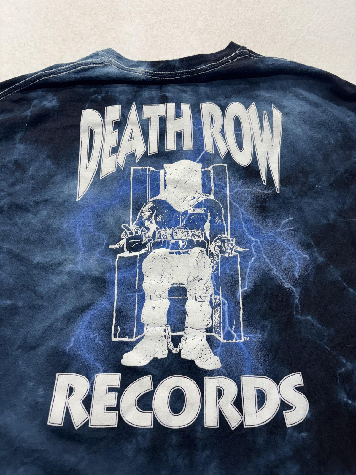 Death Row Records Shirt Mens XL Blue Tie Dye Logo Graphic Tee Hip Hop Rap