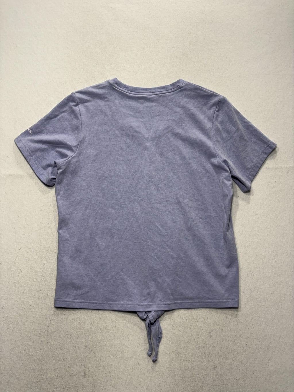 Columbia Top Womens M Purple Tie Front T Shirt Scoop Neck Stretch Casual