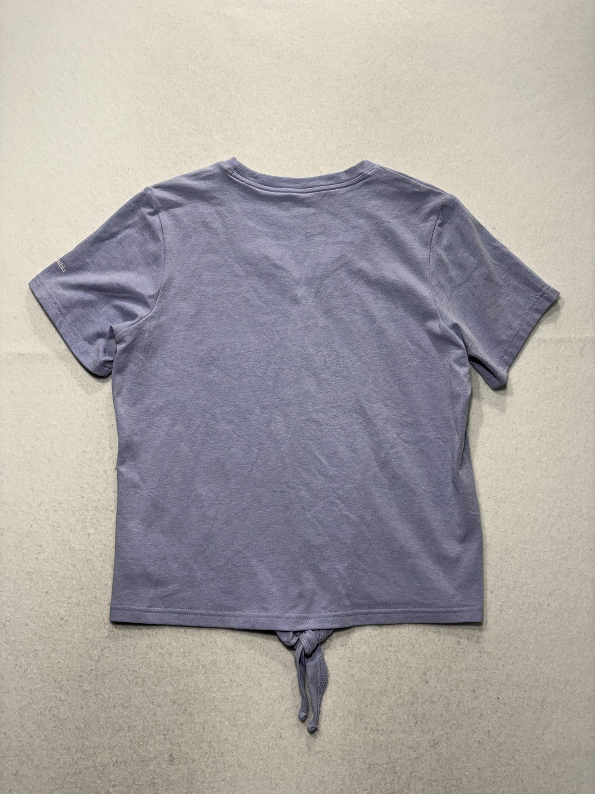 Columbia Top Womens M Purple Tie Front T Shirt Scoop Neck Stretch Casual