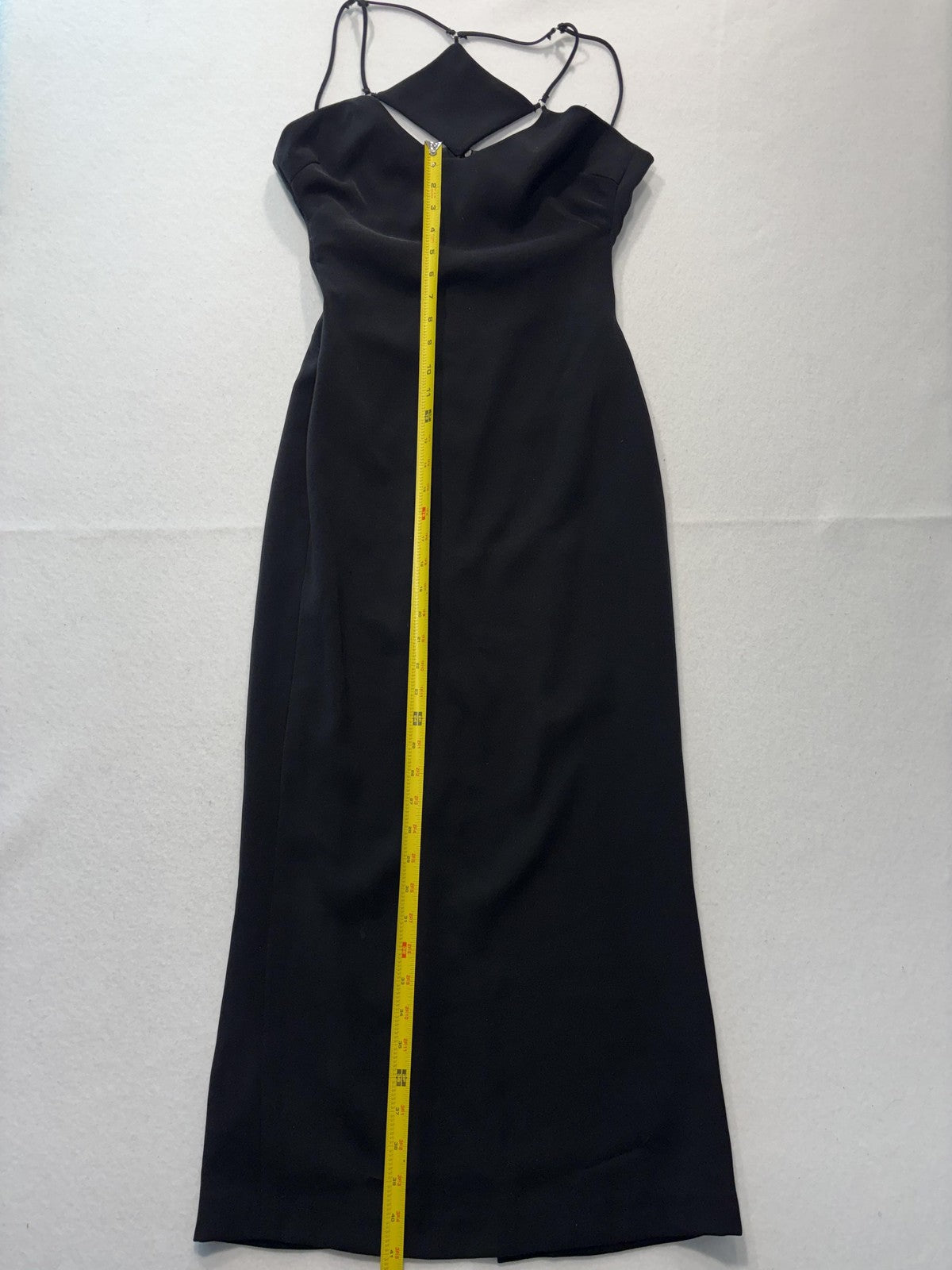 ELPIS Dress Womens Medium Black High Neck Cutout Strappy Maxi Slip Formal Gown