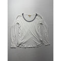 MICHAEL Michael Kors Top Womens Small White Scoop Neck Beaded Long Sleeve Jersey