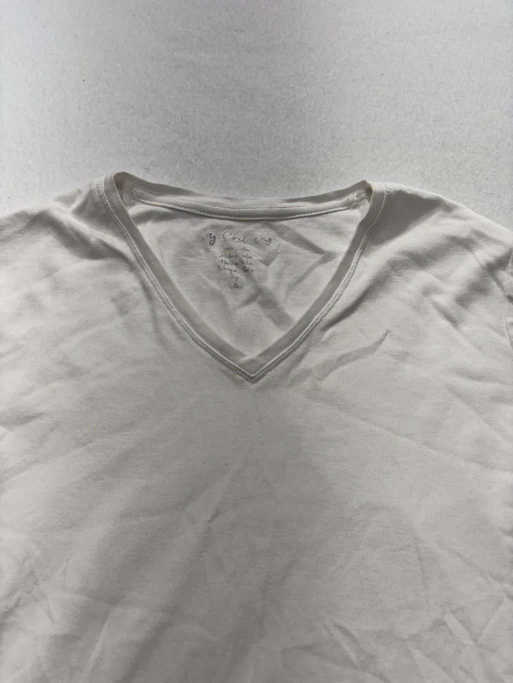 By Chico's Shirt Womens 1 White V Neck Short Sleeve Cotton Tee Basic Casual