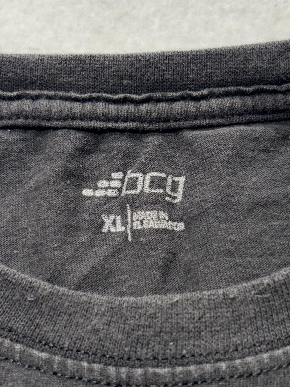 BCG Shirt Mens XL Black Crew Neck Short Sleeve Basic Tee Cotton Casual Jersey