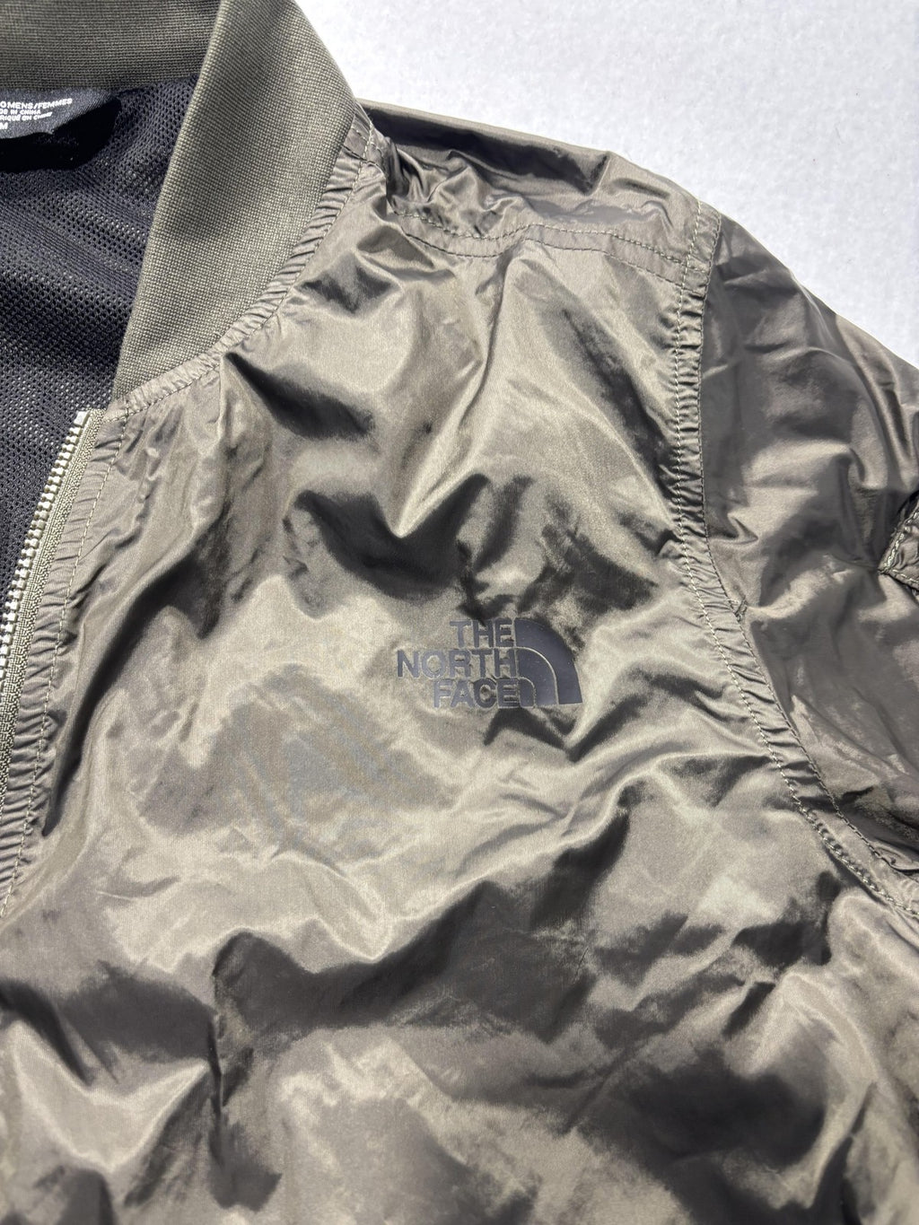 The North Face Jacket Womens Medium Green Nylon Bomber Full Zip Lightweight