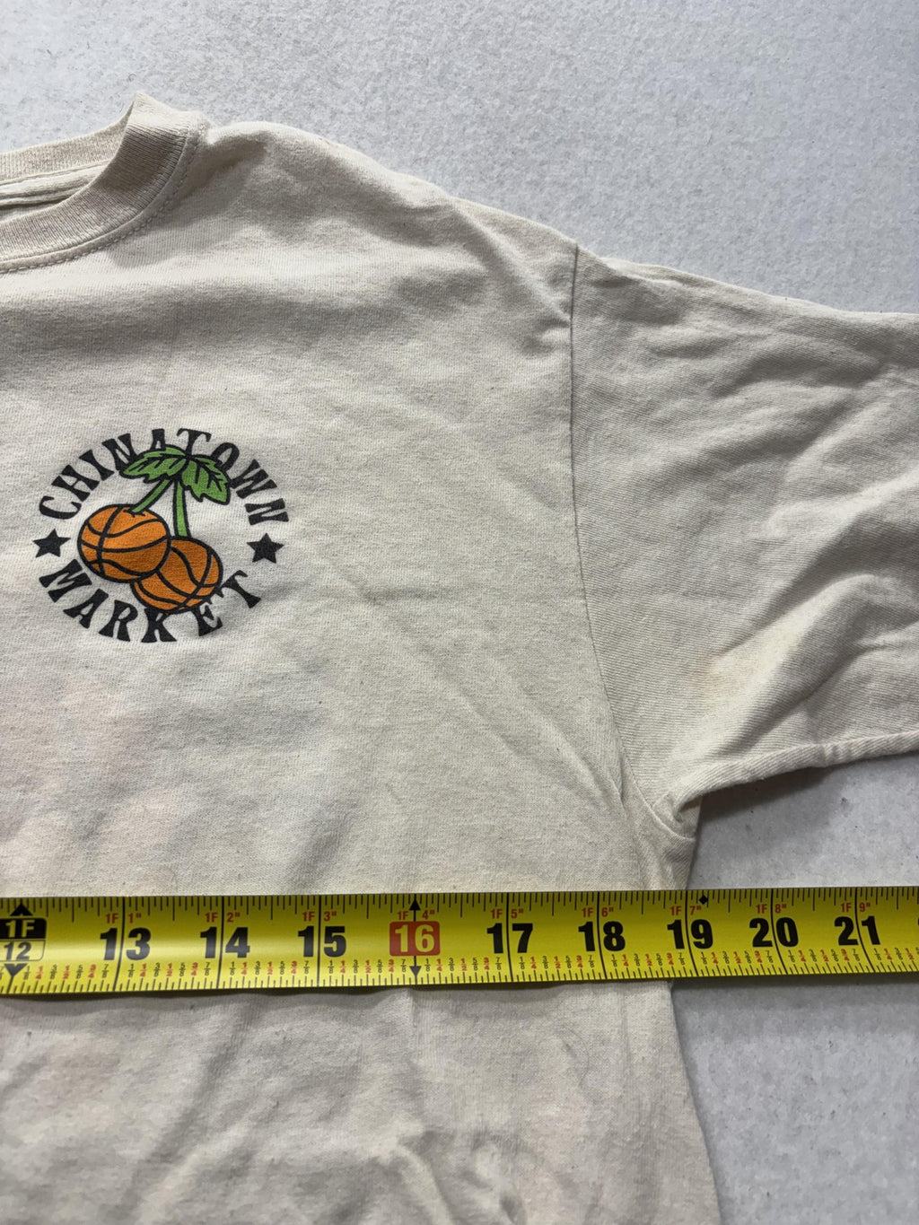 Chinatown Market Shirt Mens XL Beige Keeping Game Fresh Basketball Graphic Tee