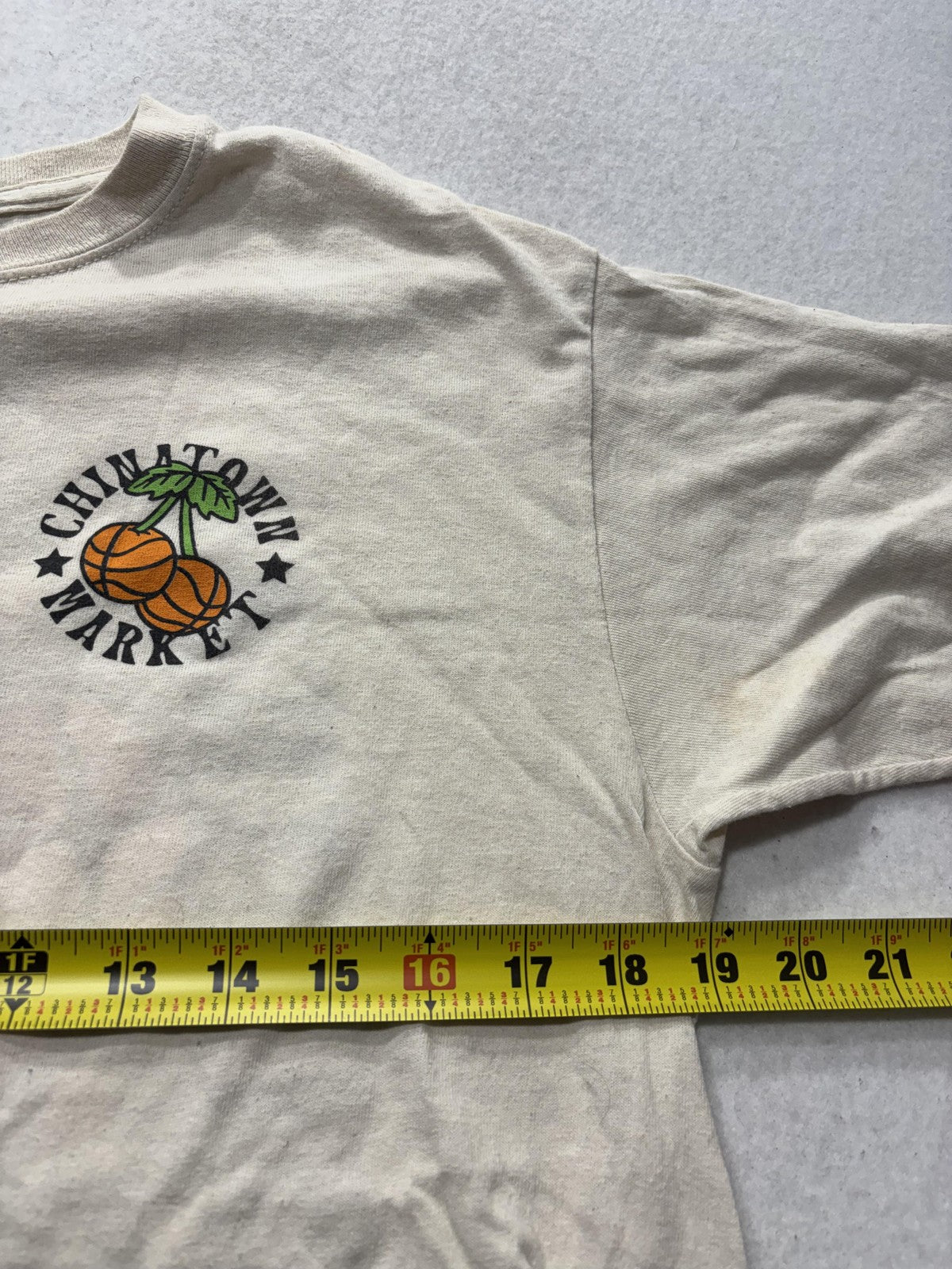 Chinatown Market Shirt Mens XL Beige Keeping Game Fresh Basketball Graphic Tee