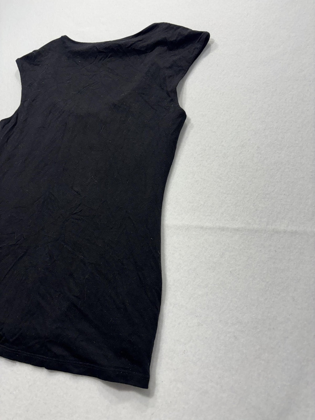 White House Black Market Tank Womens XXS Black Scoop Neck Pleated Lined Stretch