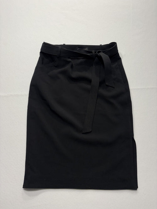 Banana Republic Skirt Womens 6 Black Belted Stretch Knee Length Pencil Work