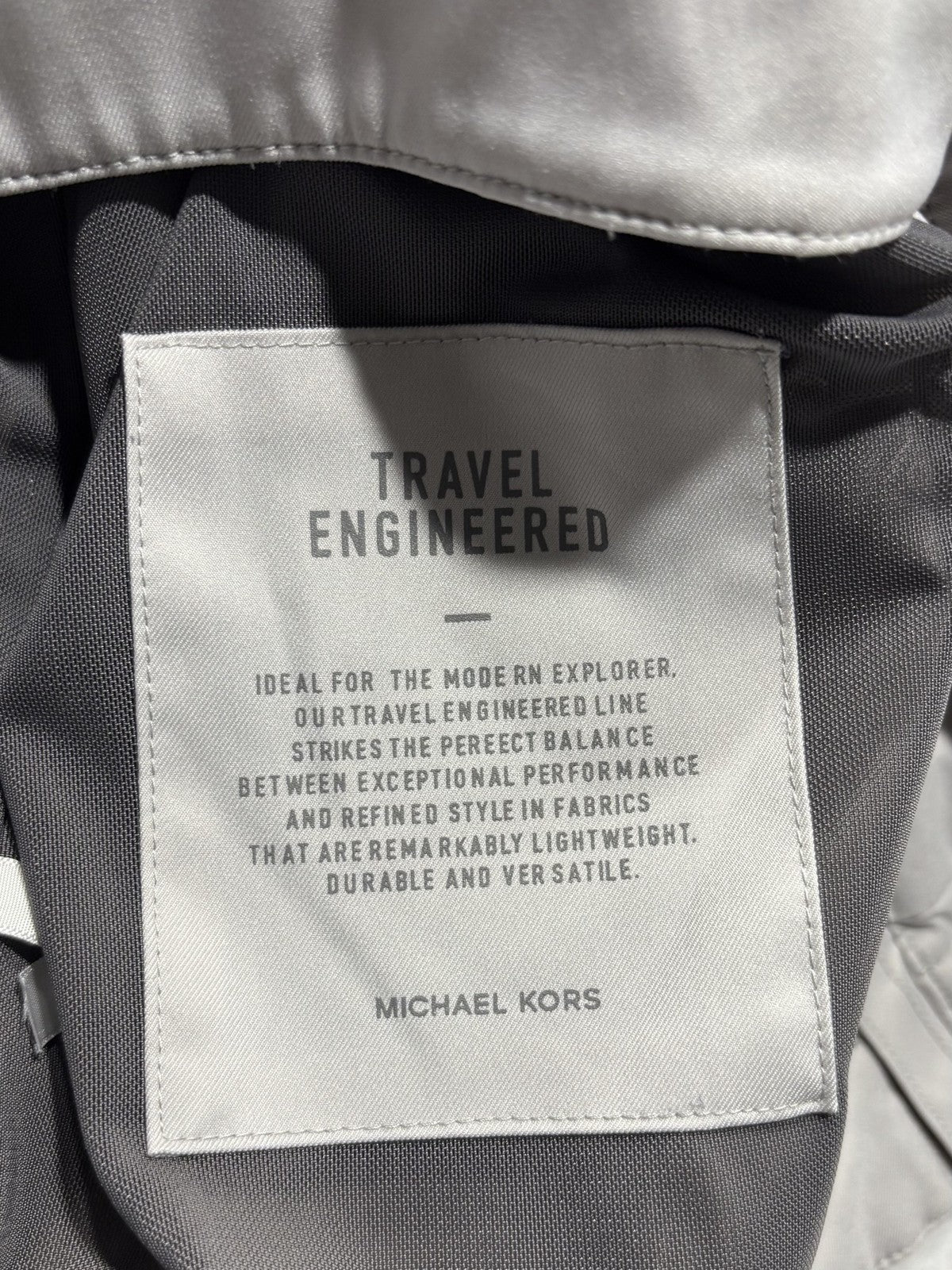 Michael Kors Jacket Mens Medium Gray Travel Engineered Full Zip Windbreaker