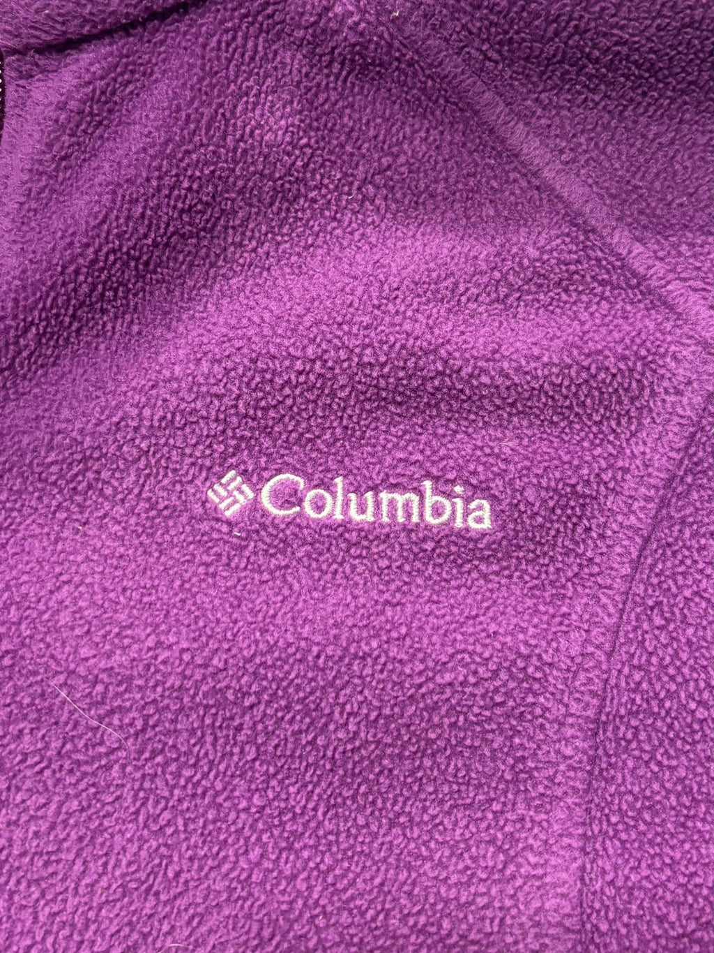 Columbia Jacket Womens Large Purple Fleece Full Zip Stand Collar Pockets Outdoor