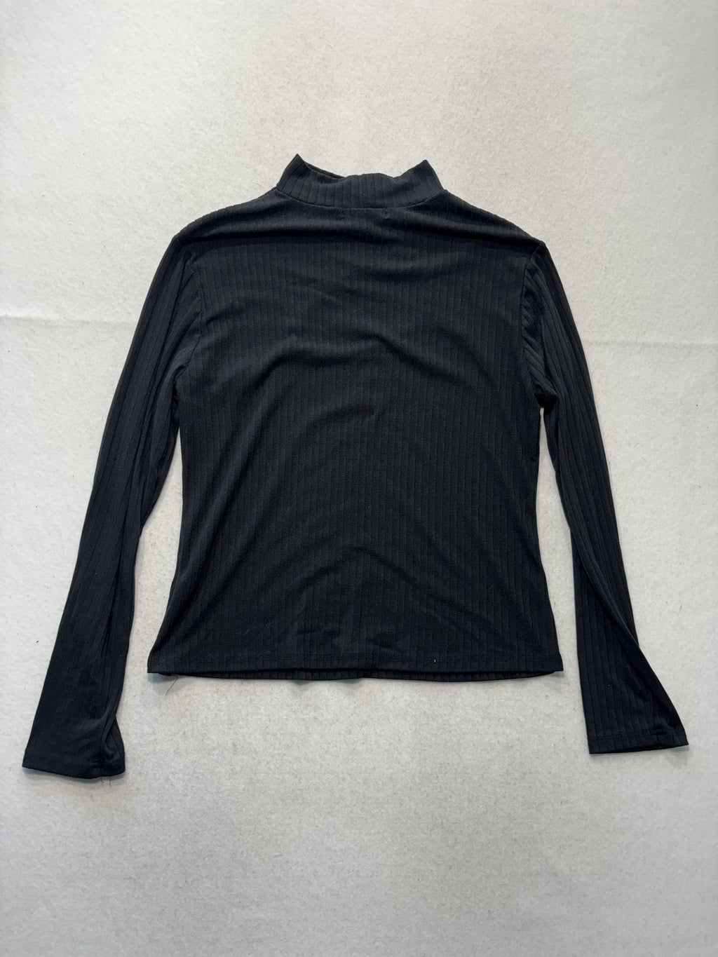 Faded Rae Shirt Womens XL Black Mock Neck Cutout Long Sleeve Ribbed Stretch Tee