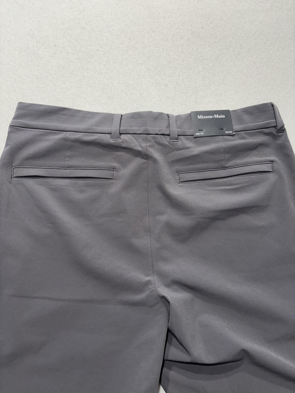 Mizzen+Main Helmsman Chino Pants Mens 32x32 Gray Slim Stretch Travel Casual