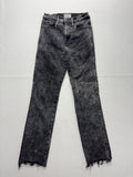 FRAME Le Sylvie Slender Straight Jeans Womens 26 Gray Charcoal Wash Raw Hem