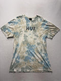 HUF Shirt Mens Large Multicolor Tie Dye Logo Graphic Tee Streetwear Short Sleeve
