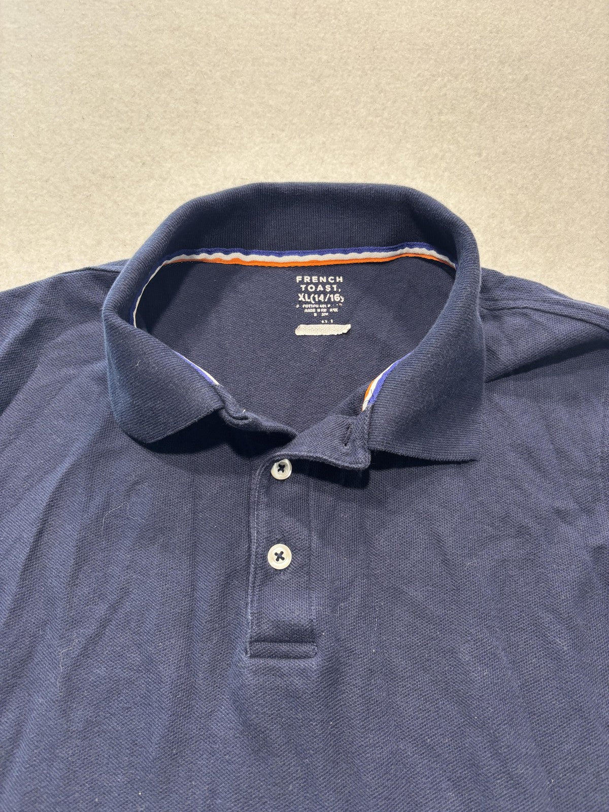French Toast Polo Shirt Boys XL Blue Short Sleeve School Uniform SAQ84 HIEC005