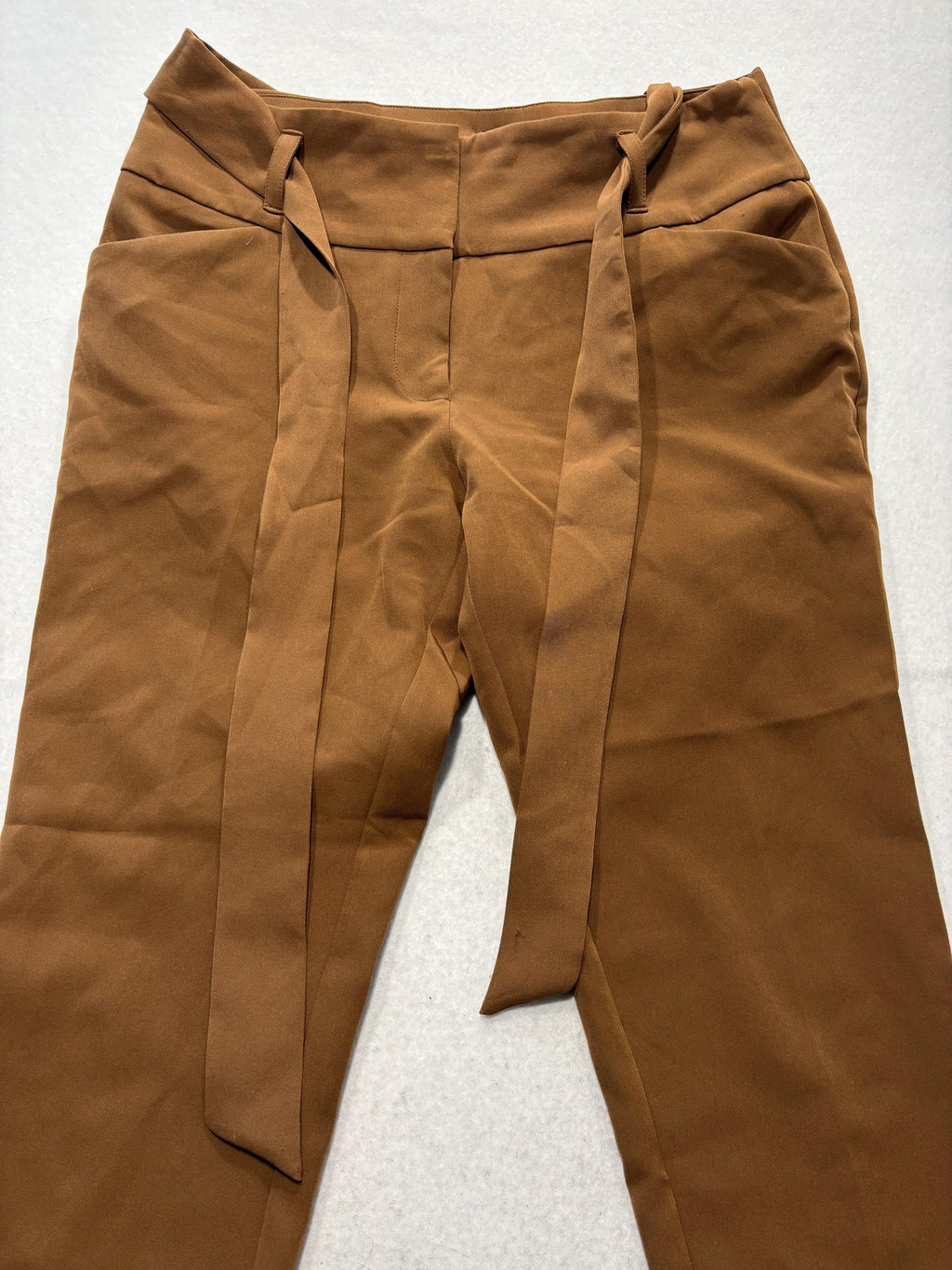 Flirtatious Brown Belted High Waist Tapered Dress Pants Juniors 9 16401245JRS