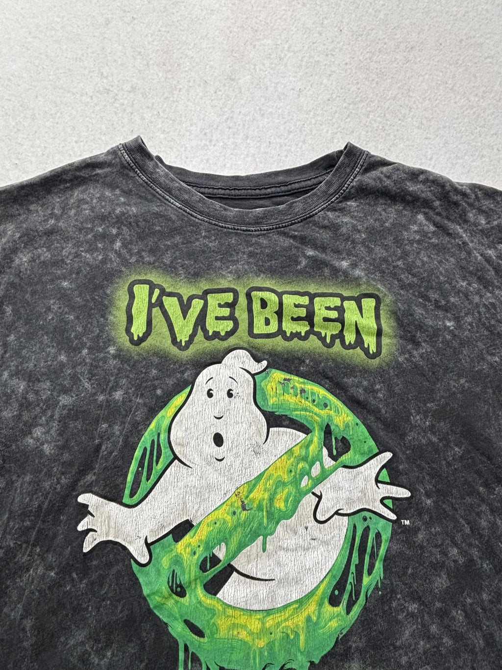 Mad Engine Shirt Womens Medium Gray Ghostbusters I've Been Slimed Cropped Tee