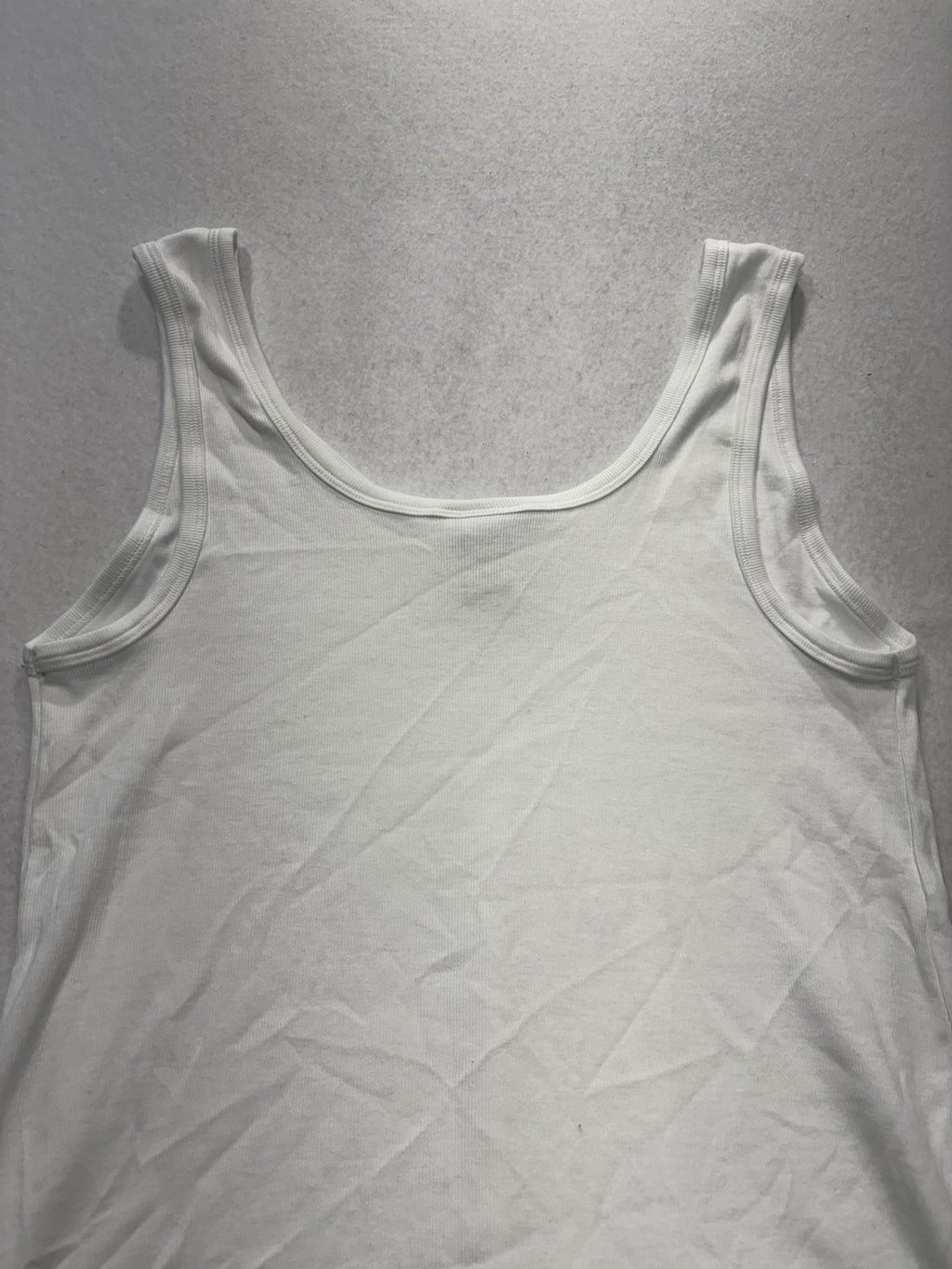 Ava & Viv Tank Top Womens 2XL White Scoop Neck Ribbed Jersey Basic VN1042782