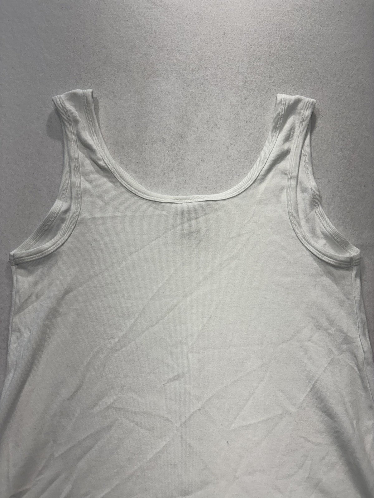 Ava & Viv Tank Top Womens 2XL White Scoop Neck Ribbed Jersey Basic VN1042782