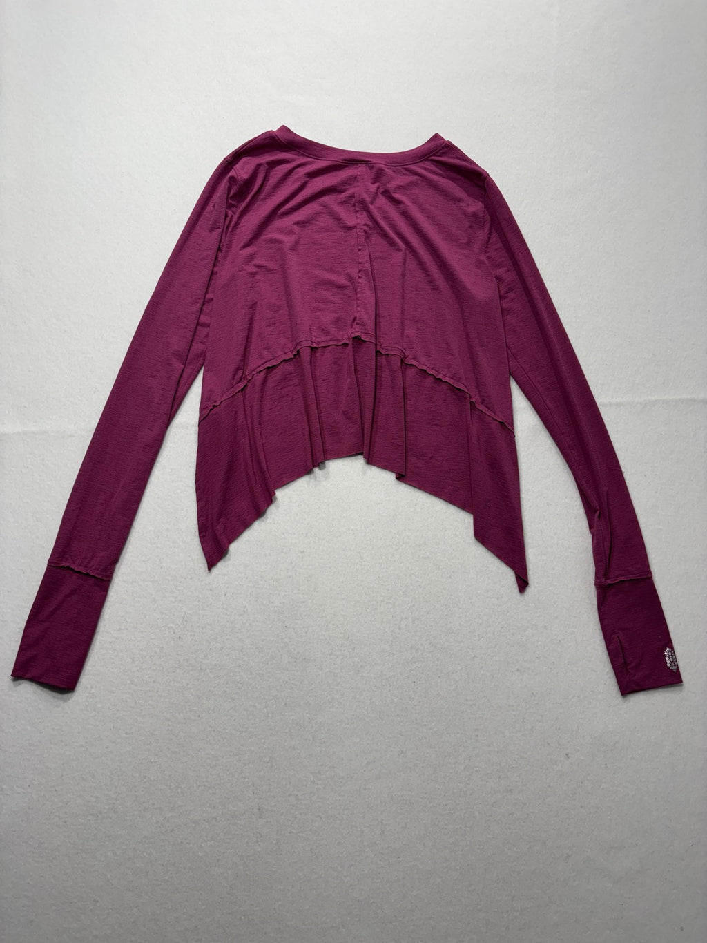 FP Movement Shirt Womens XS/S Pink Cropped Long Sleeve Crew Neck Yoga Athletic