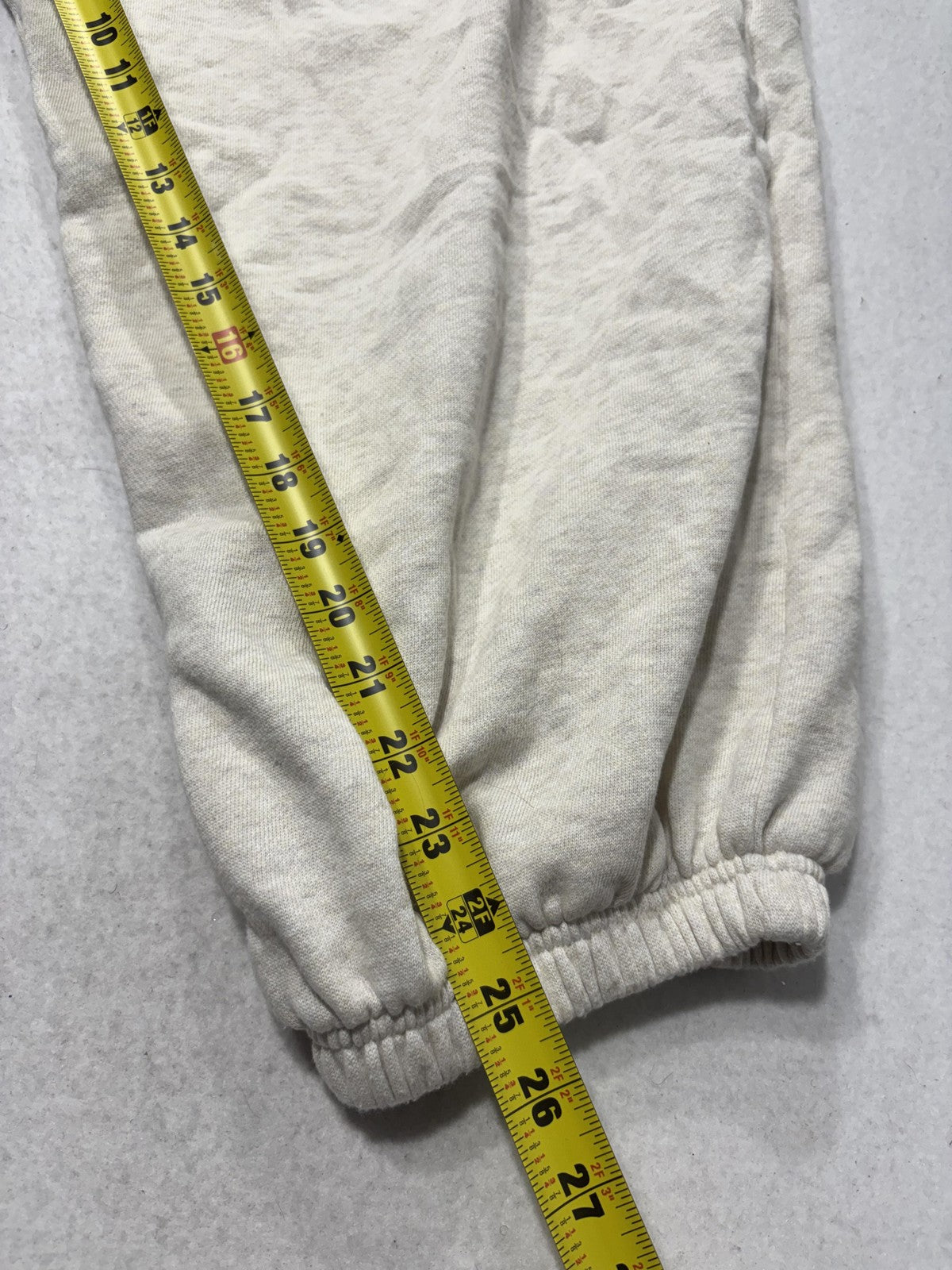 PINK Victoria's Secret Jogger Pants Womens XL Beige Fleece Elastic Pockets Ankle