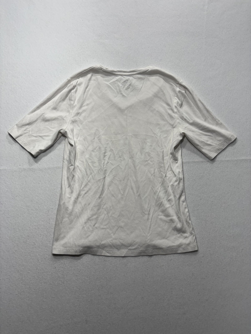 By Chico's Shirt Womens 1 White V Neck Short Sleeve Cotton Tee Basic Casual