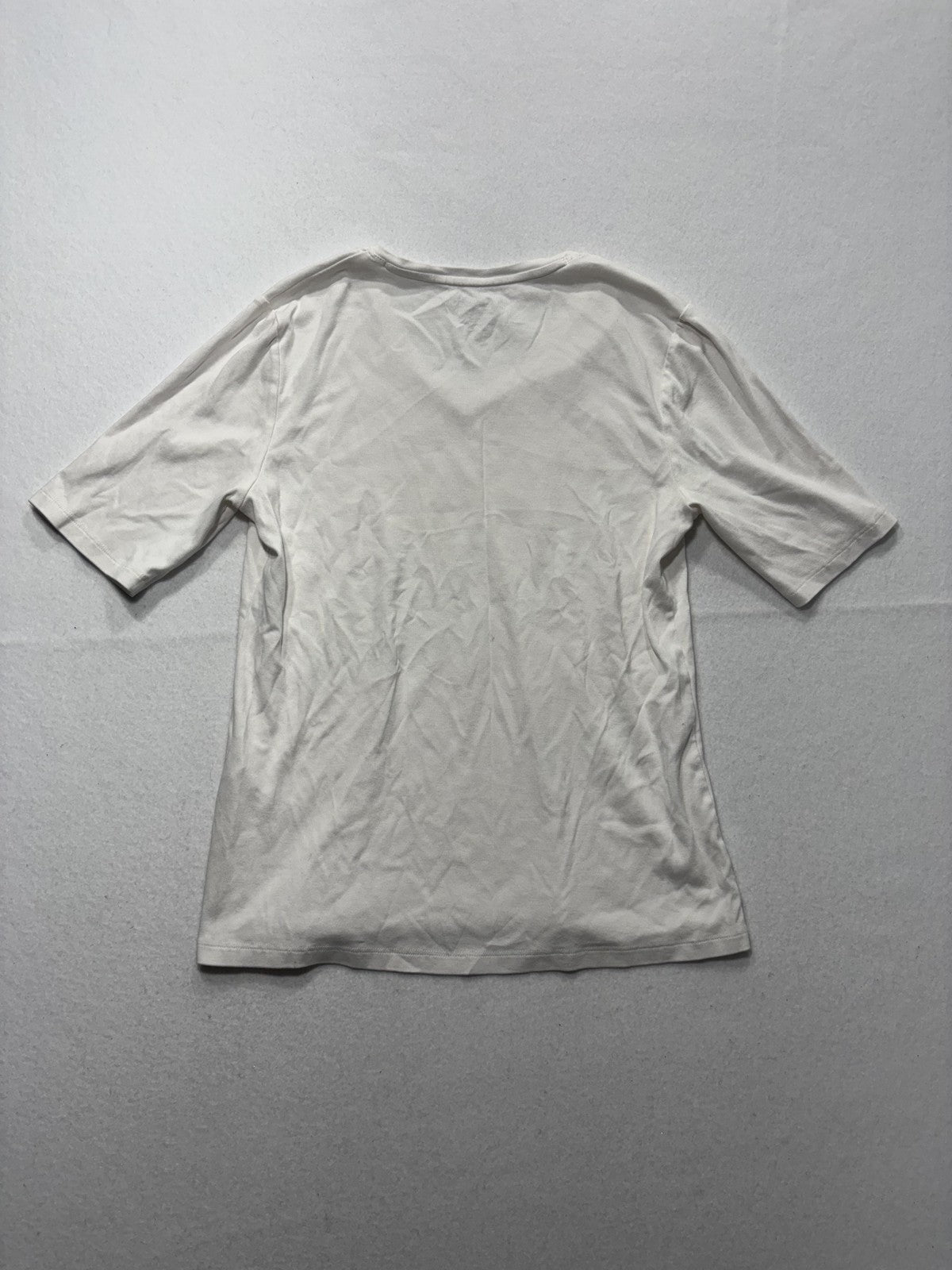 By Chico's Shirt Womens 1 White V Neck Short Sleeve Cotton Tee Basic Casual