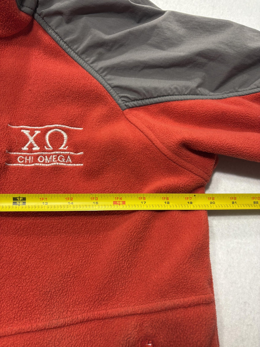 Columbia Jacket Mens Small Red Fleece Full Zip Chi Omega College Windbreaker