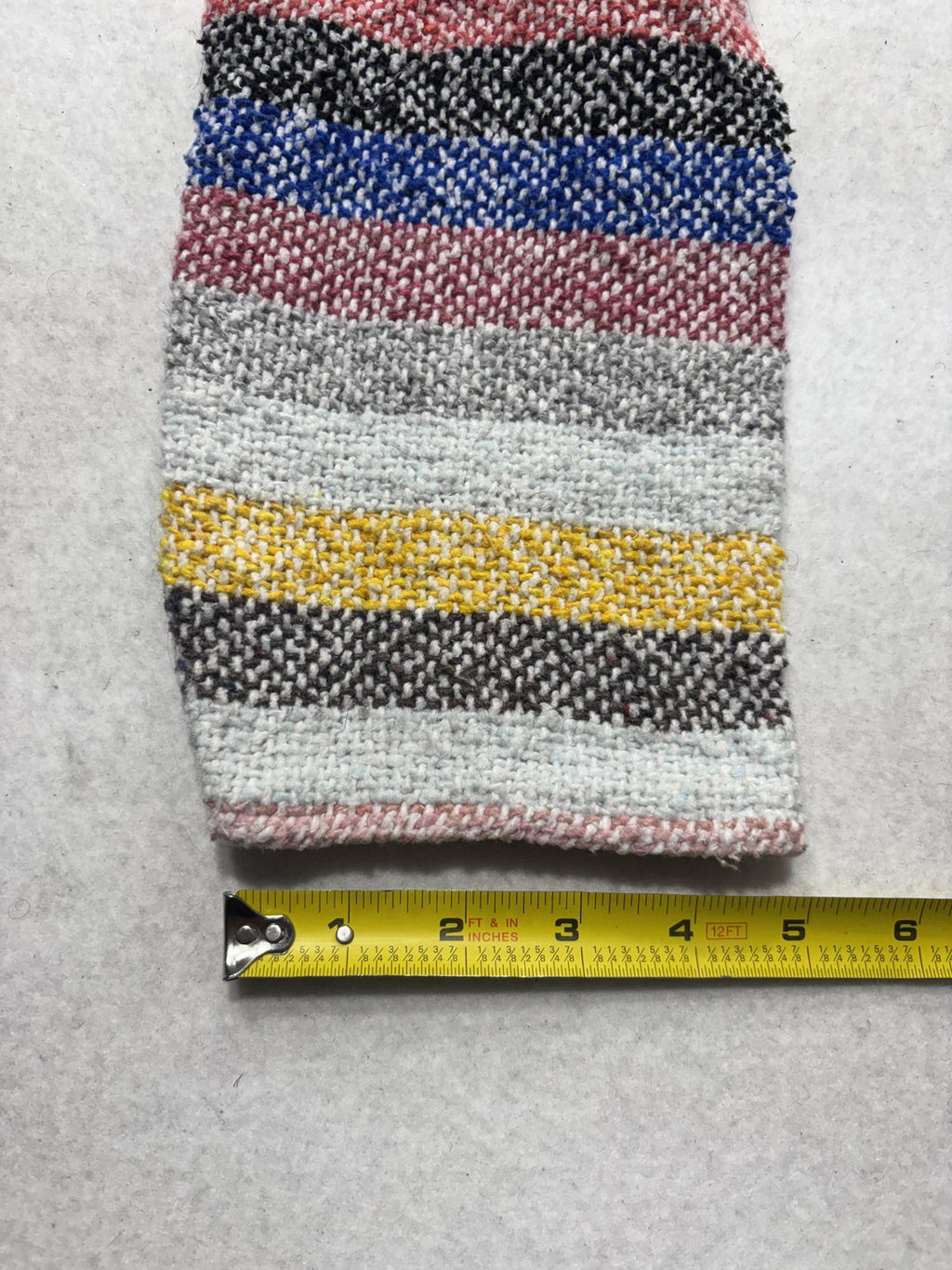 Mexico Hoodie Mens Large Multicolor Striped Knit Pullover V Neck Kangaroo Pocket