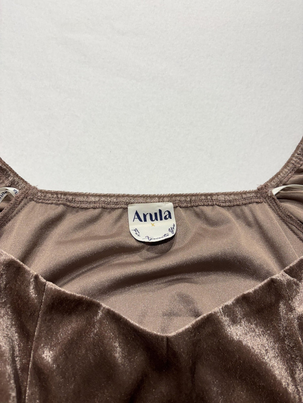 Arula Dress Womens 0X Brown Velvet Puff Sleeve Fit Flare Party Cocktail