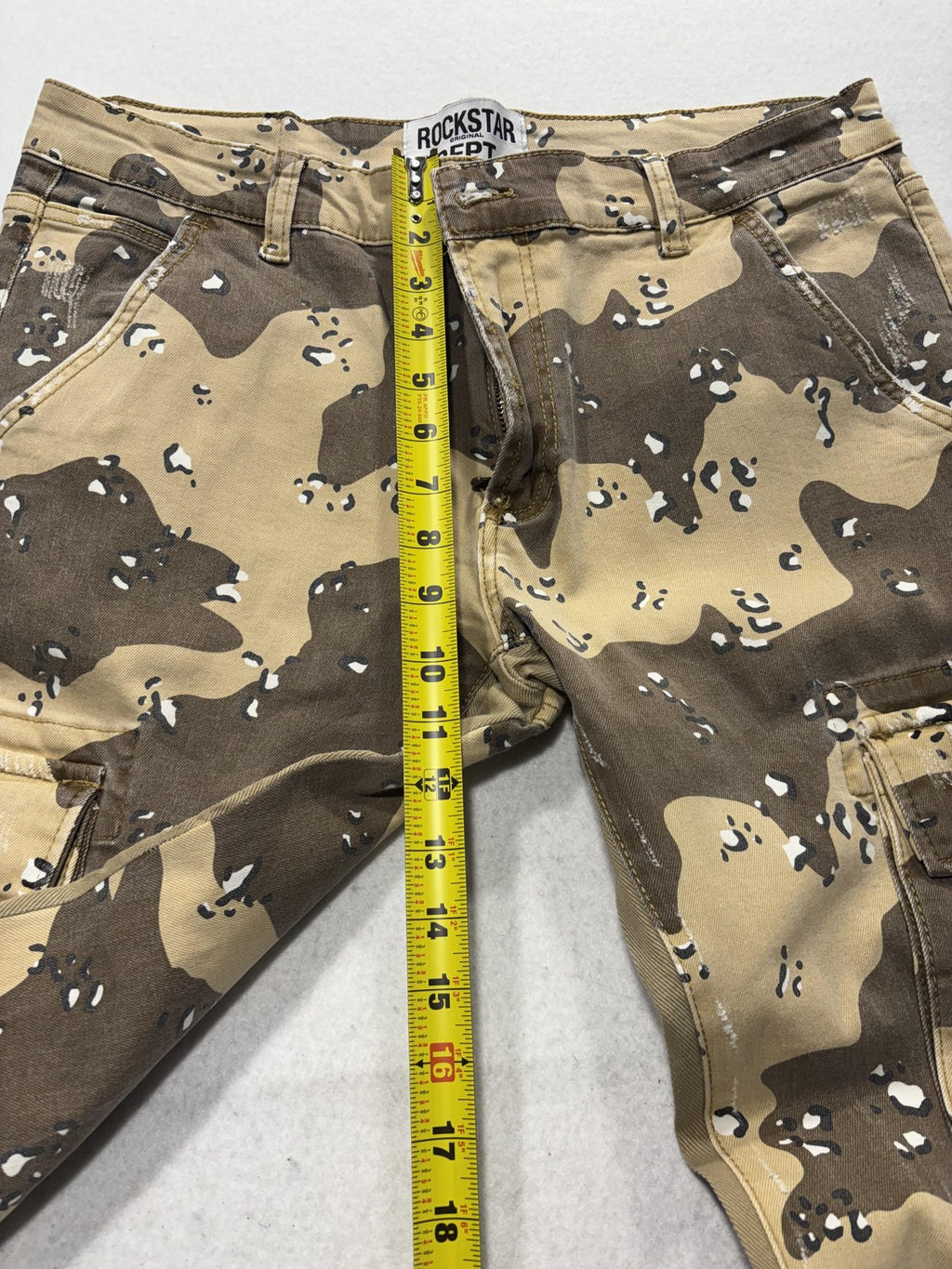 Rockstar Original Black Label Cargo Pants Mens 33x33 Brown Camo Flare Denim