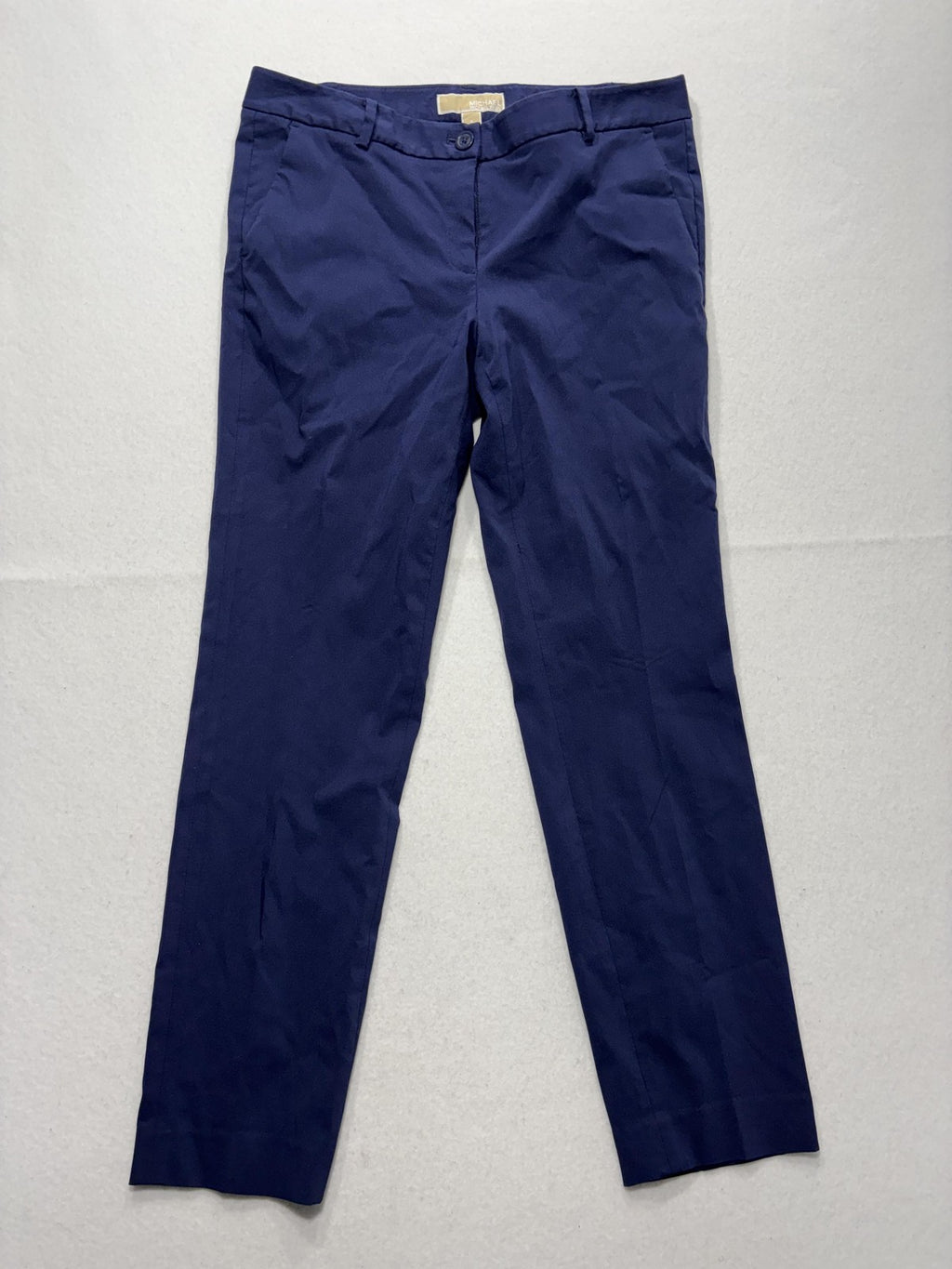 MICHAEL Michael Kors Dress Pants Womens 8 Blue Twill Slim Stretch Flat Front