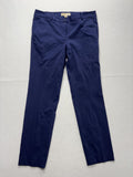 MICHAEL Michael Kors Dress Pants Womens 8 Blue Twill Slim Stretch Flat Front