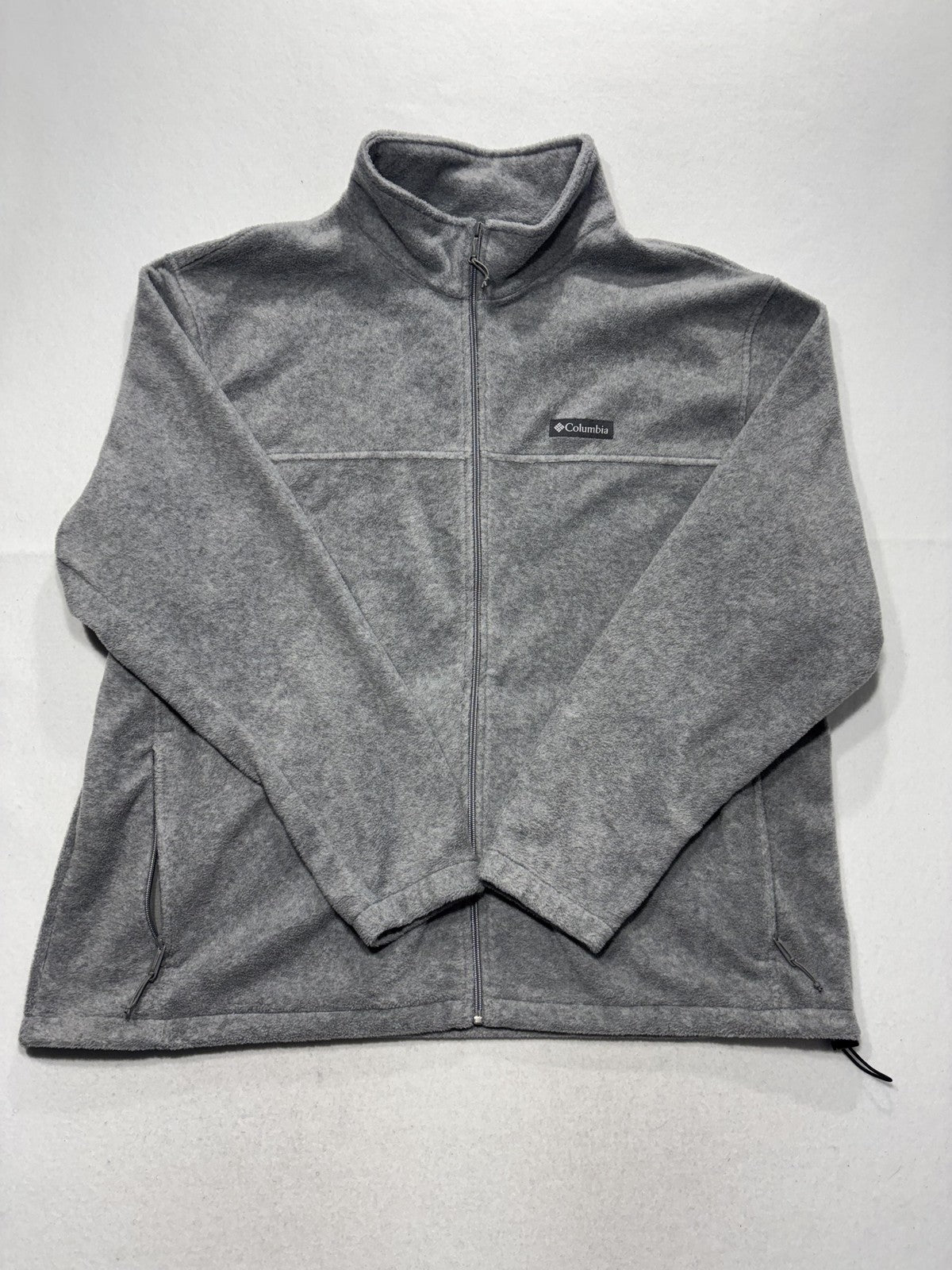 Columbia Jacket Mens 3XL Gray Fleece Full Zip Stand Collar Lightweight Outdoor