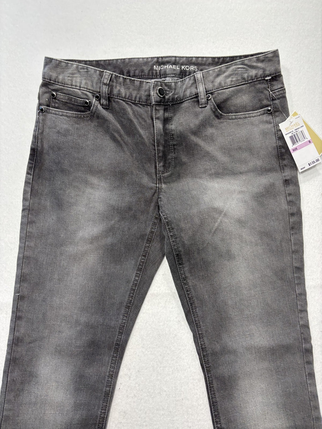 MICHAEL Michael Kors Jeans Womens 6 Charcoal Mid Rise Skinny Lace 30x29.5