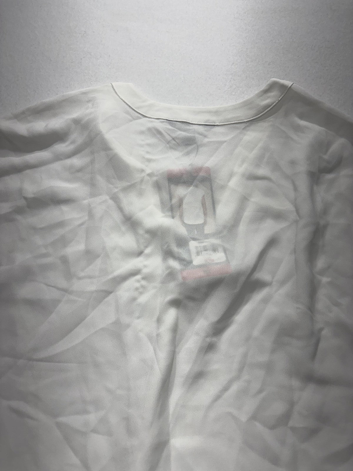 Banana Republic Blouse Womens Medium White V Neck Cap Sleeve Lightweight Top