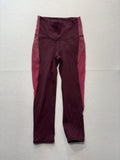 Lululemon Leggings Womens 4 Red Colorblock High Rise Crop 23.5" Inseam Stretch