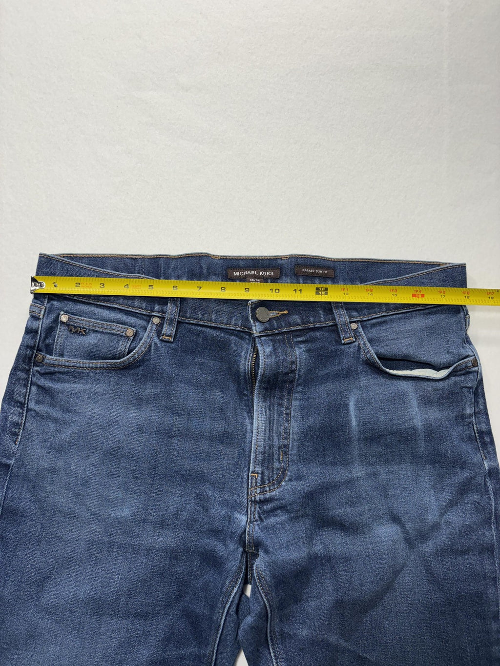 Michael Kors Parker Slim Fit Jeans Mens 36x32 Blue Medium Straight Leg Denim
