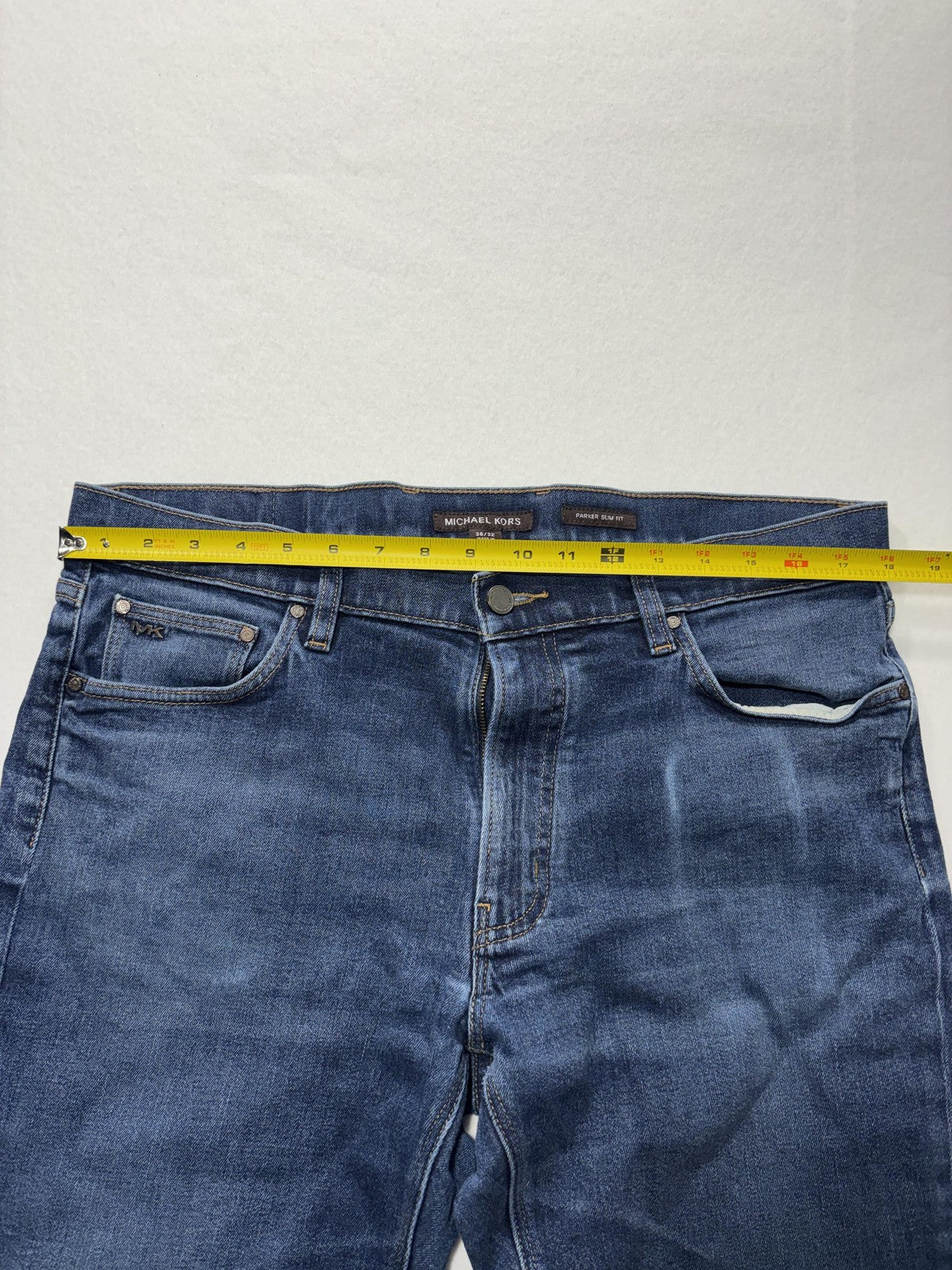 Michael Kors Parker Slim Fit Jeans Mens 36x32 Blue Medium Straight Leg Denim