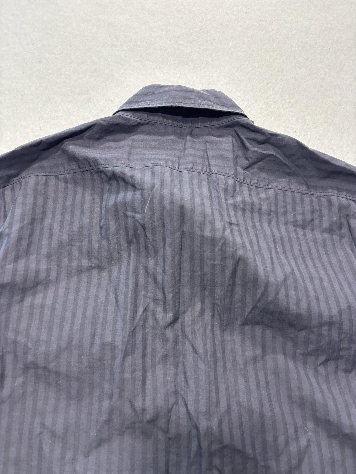 Theory Dress Shirt Mens Small Gray Striped 100% Cotton Long Sleeve Button Up